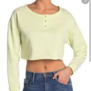 NWT Nordstrom Abound Lime Cream Cropped Top